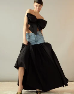 Cynthia Rowley Denim Taffeta Skirt BLACK Online