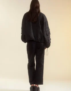 Cynthia Rowley Downtown Quilted Bomber Jacket BLACK Discount