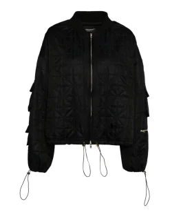 Cynthia Rowley Downtown Quilted Bomber Jacket BLACK Discount