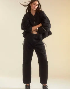 Cynthia Rowley Downtown Quilted Horseshoe Pant BLACK Sale