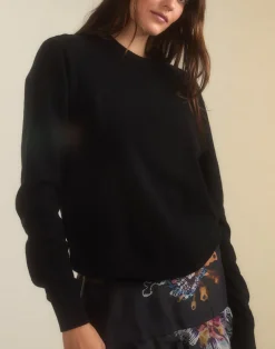 Cynthia Rowley Elea Wool Cashmere Sweater BLACK Discount