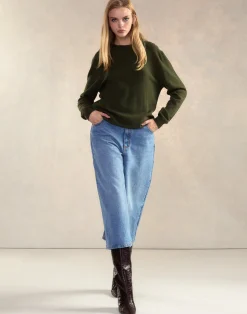 Cynthia Rowley Elea Wool Cashmere Sweater GREEN Outlet