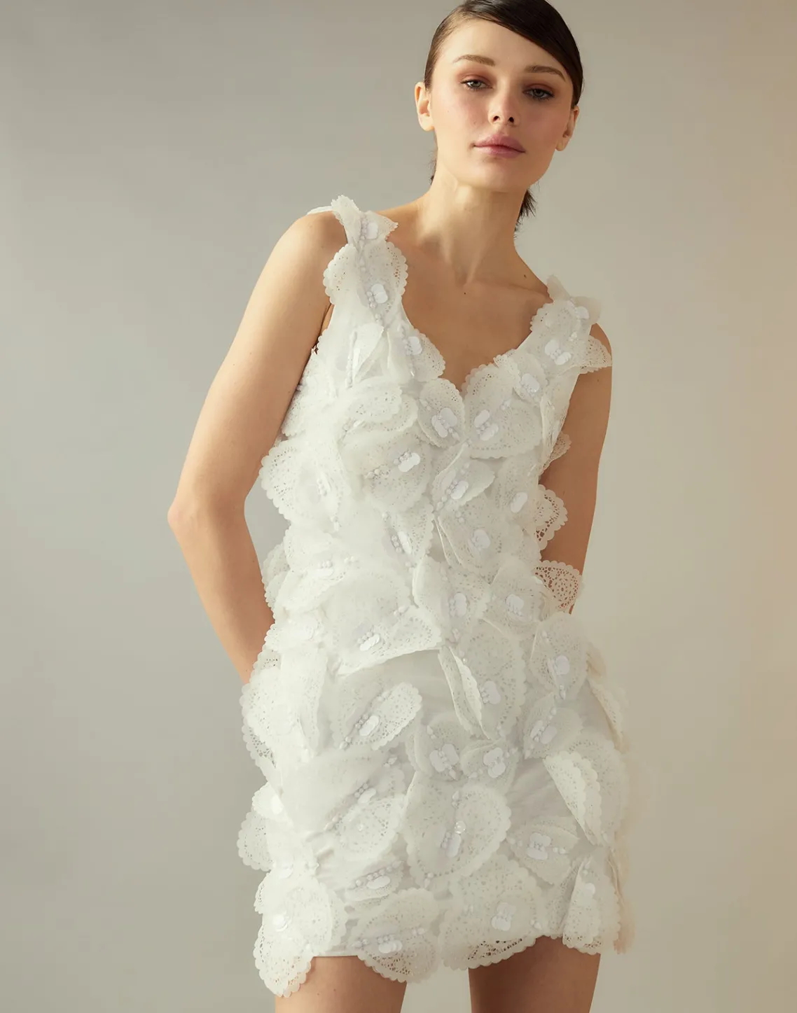 Cynthia Rowley Elle Embellished Heart Dress White Sale