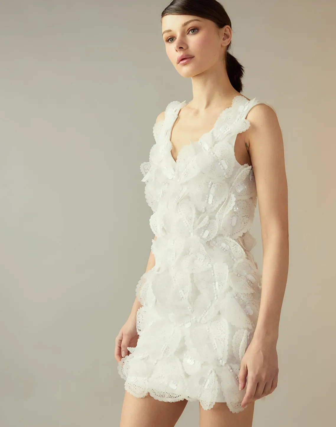 Cynthia Rowley Elle Embellished Heart Dress White Sale