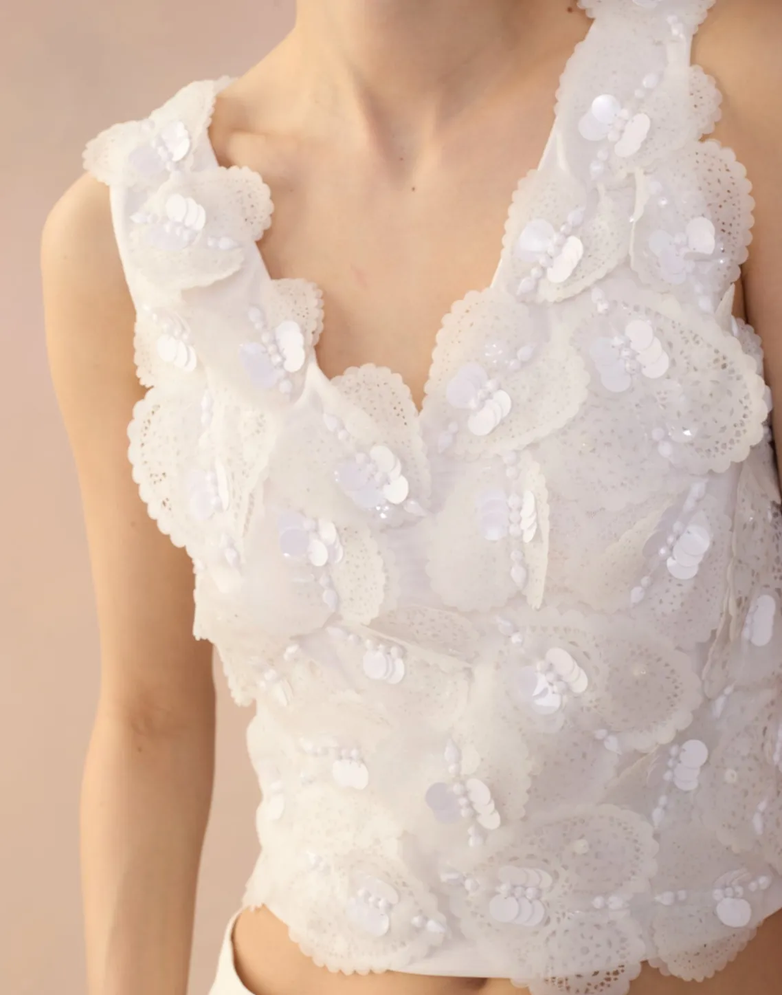 Cynthia Rowley Elle Embellished Hearts Top White Online