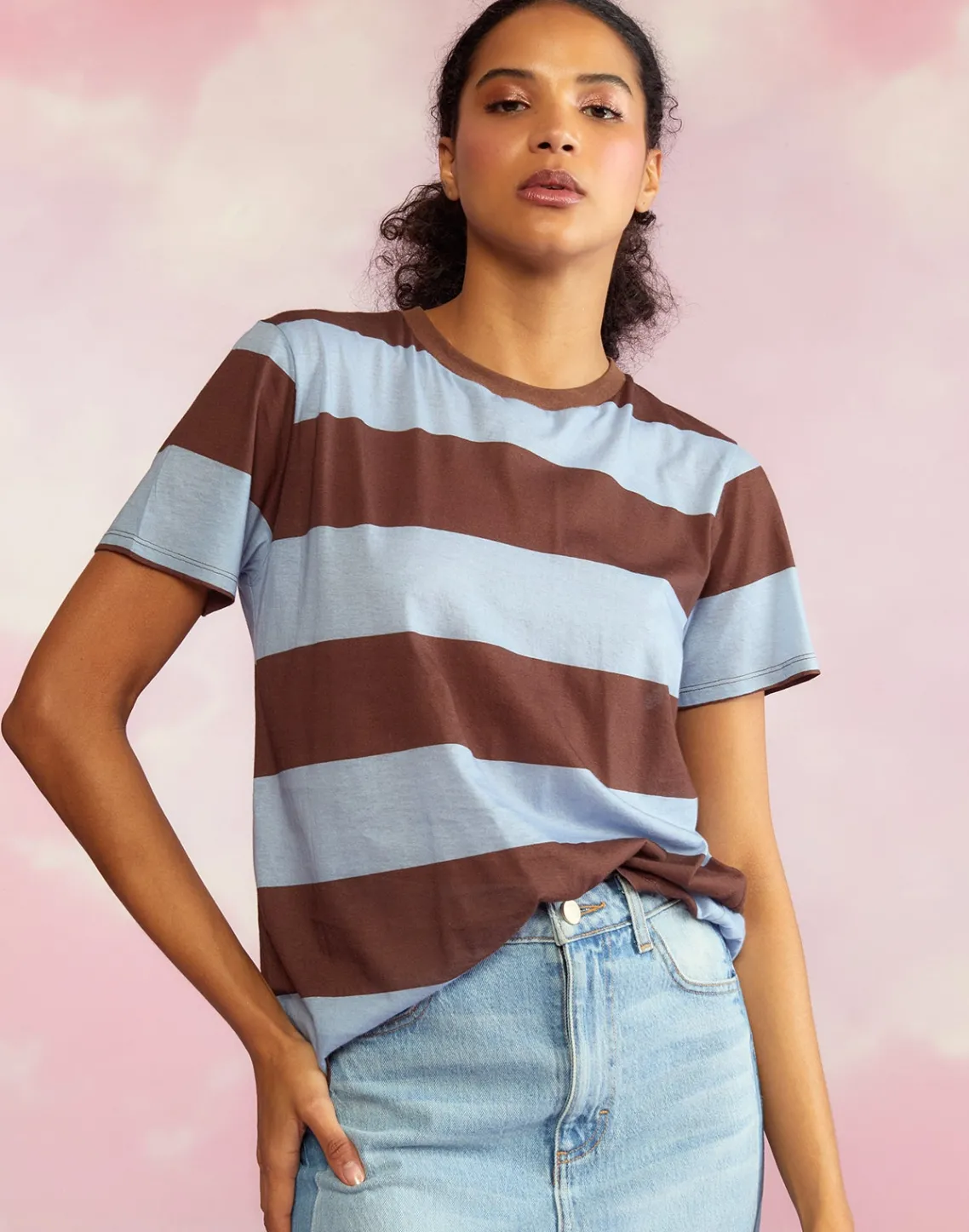 Cynthia Rowley Everyday Striped Tee BLUBRW Best