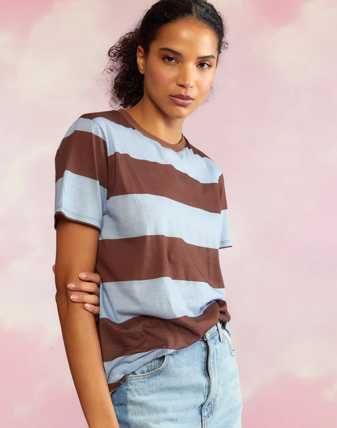 Cynthia Rowley Everyday Striped Tee BLUBRW Best