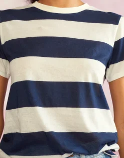 Cynthia Rowley Everyday Striped Tee NVYWHT Hot