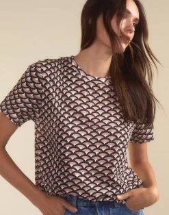 Cynthia Rowley Fanfare Tee BLKCML Clearance