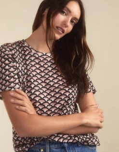 Cynthia Rowley Fanfare Tee BLKCML Clearance