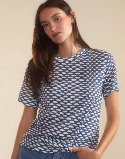 Cynthia Rowley Fanfare Tee NVYWHT Clearance