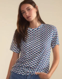 Cynthia Rowley Fanfare Tee NVYWHT Clearance