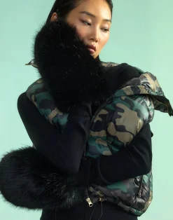 Cynthia Rowley Faux Fur Oversized Mittens BLACK Discount