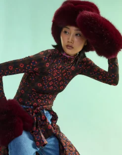 Cynthia Rowley Faux Fur Oversized Mittens BRGDY Fashion