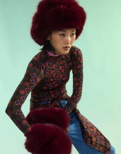 Cynthia Rowley Faux Fur Oversized Mittens BRGDY Fashion