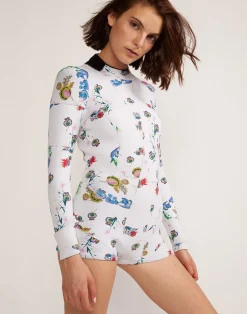 Cynthia Rowley Garden Floral High Tide Wetsuit WHTBQ Hot