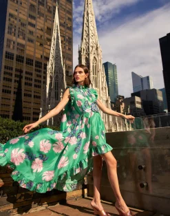 Cynthia Rowley Garden of Eden Dress GRNFL Hot