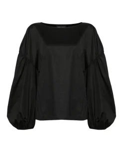 Cynthia Rowley Geneva Cotton Blouse BLACK Discount