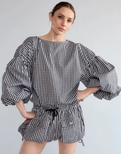 Cynthia Rowley Geneva Gingham Cargo Shorts BWGNH Clearance