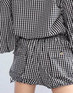 Cynthia Rowley Geneva Gingham Cargo Shorts BWGNH Clearance