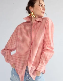 Cynthia Rowley Geneva Silk Cotton Shirt PNKGNH Hot