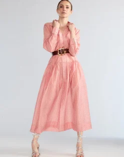 Cynthia Rowley Geneva Silk Cotton Shirt Dress PNKGNH Outlet