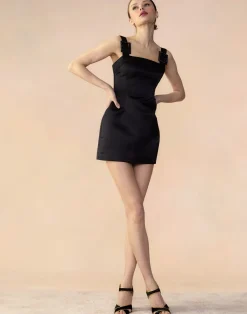 Cynthia Rowley Gigi Satin Dress BLACK Fashion