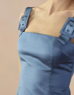 Cynthia Rowley Gigi Satin Dress GRAY New