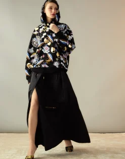 Cynthia Rowley Gilded Garden Sweatshirt BLKMT Clearance