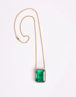 Cynthia Rowley Green Topaz and Pink Tourmaline Pendant Clearance