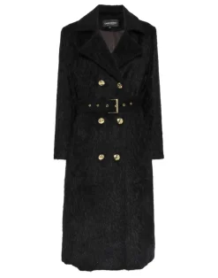 Cynthia Rowley Heritage Double Breasted Coat BLACK Fashion