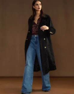 Cynthia Rowley Heritage Double Breasted Coat BLACK Fashion