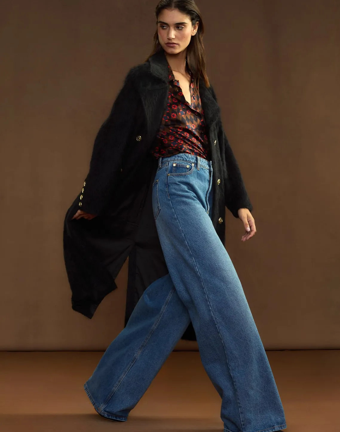 Cynthia Rowley Heritage Double Breasted Coat BLACK Fashion