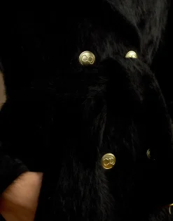 Cynthia Rowley Heritage Double Breasted Coat BLACK Fashion