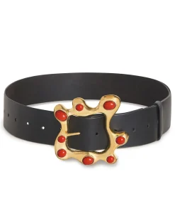 Cynthia Rowley Hidden Gem Belt BLKRD Fashion