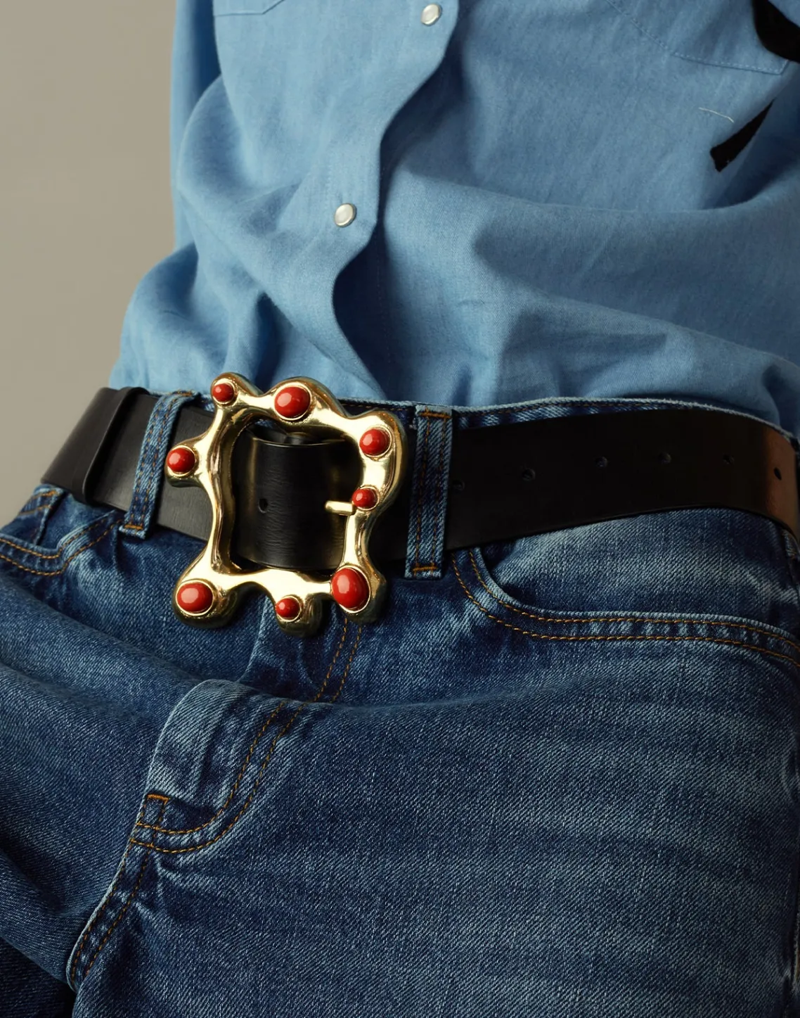 Cynthia Rowley Hidden Gem Belt BLKRD Fashion