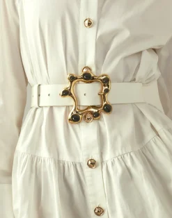 Cynthia Rowley Hidden Gem Belt WHTBLK Outlet