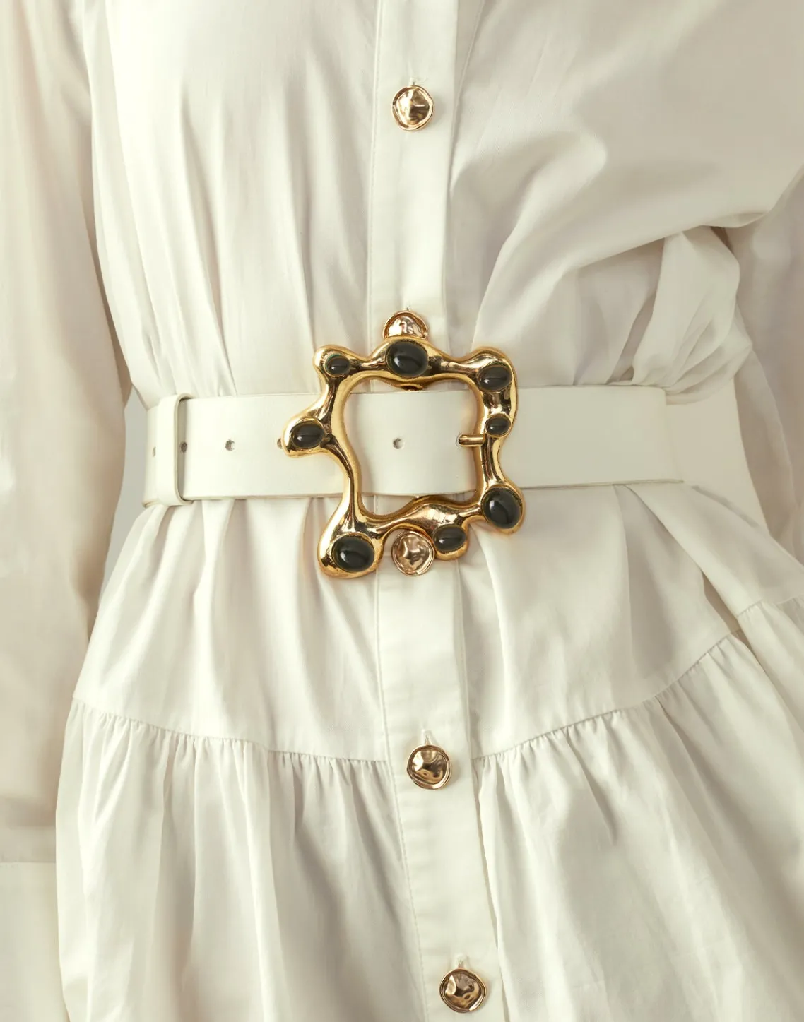 Cynthia Rowley Hidden Gem Belt WHTBLK Outlet