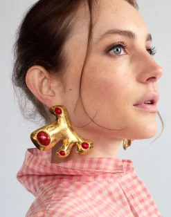Cynthia Rowley Hidden Gem Earrings Red Hot