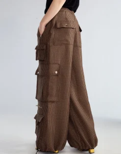 Cynthia Rowley Houndstooth Cargo Pants BLKBR Sale