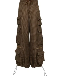 Cynthia Rowley Houndstooth Cargo Pants BLKBR Sale