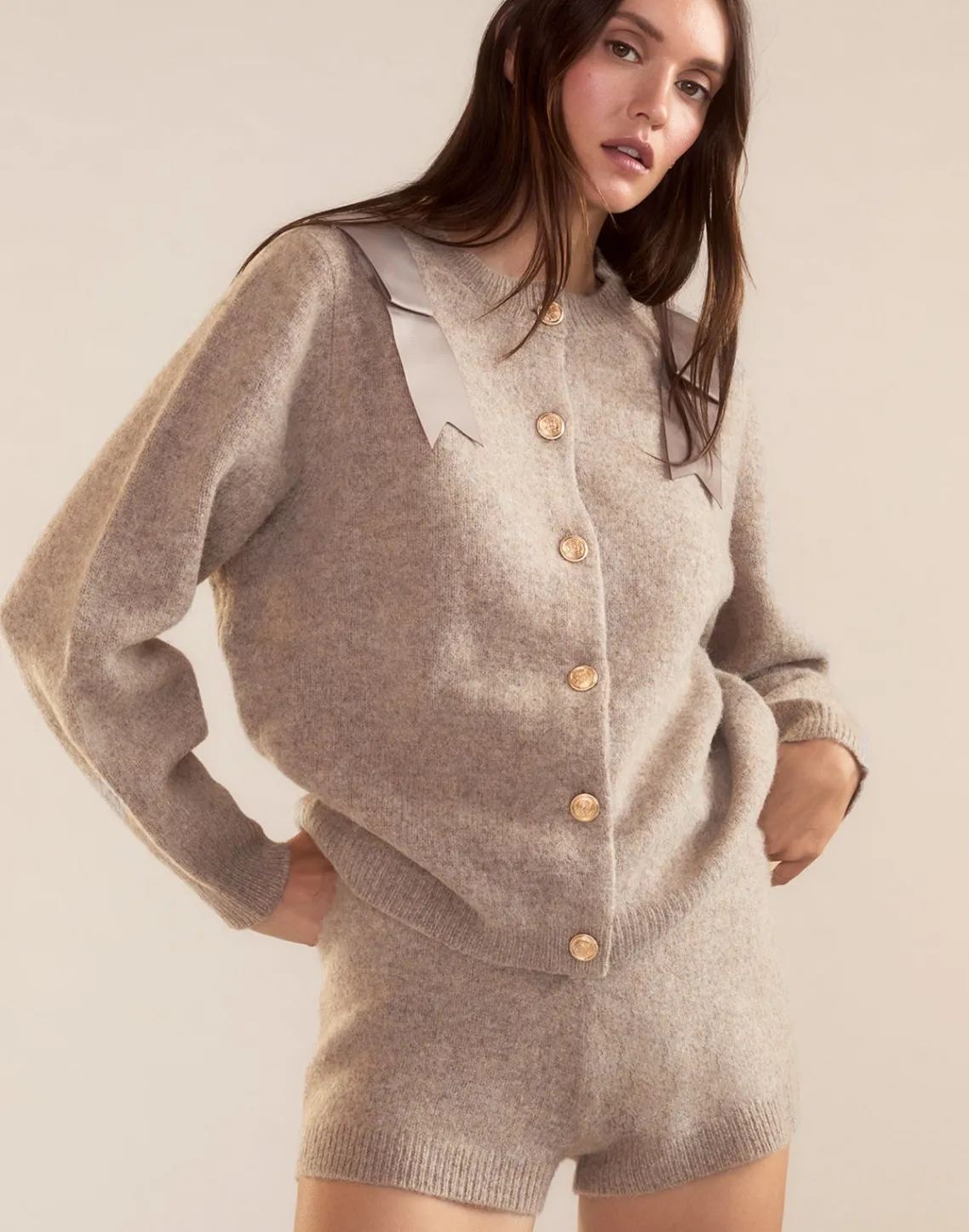 Cynthia Rowley Ivy Wool Cardigan CAMEL Best