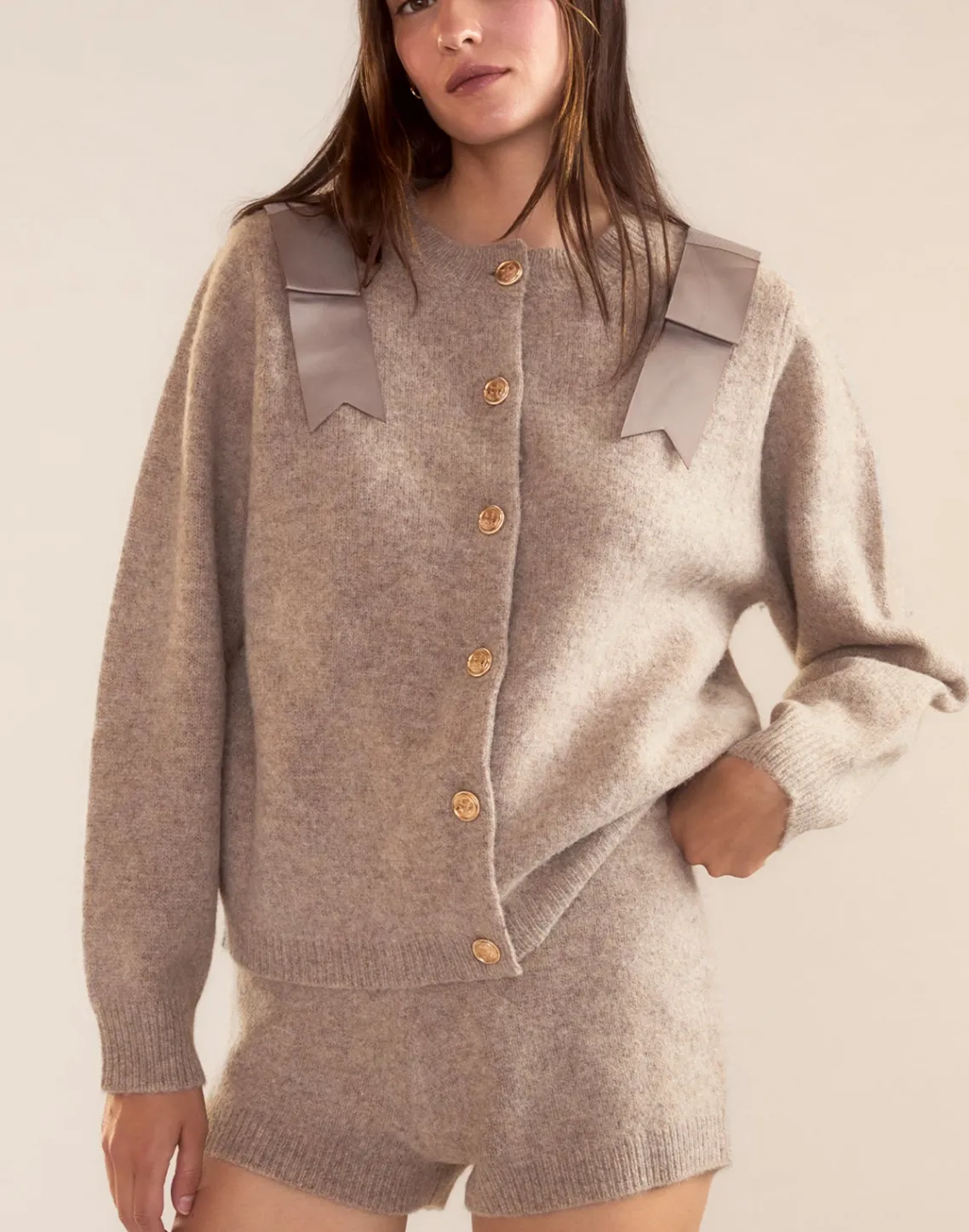 Cynthia Rowley Ivy Wool Cardigan CAMEL Best