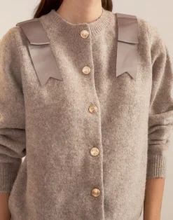 Cynthia Rowley Ivy Wool Cardigan CAMEL Best