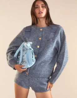 Cynthia Rowley Ivy Wool Cardigan Denim Discount