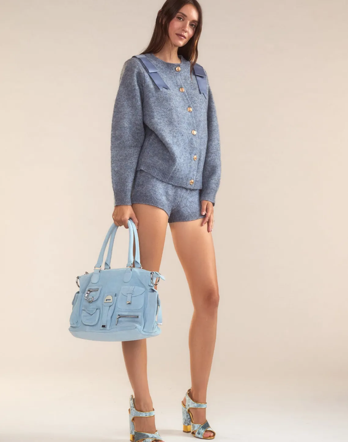 Cynthia Rowley Ivy Wool Cardigan Denim Discount