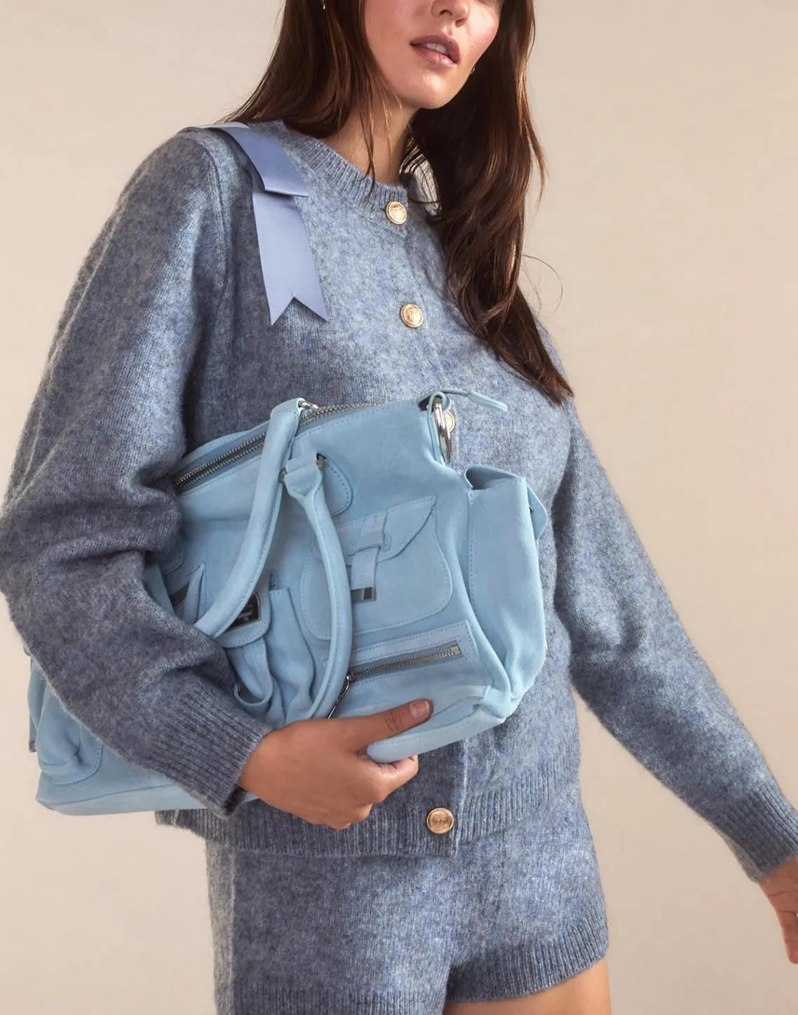 Cynthia Rowley Ivy Wool Cardigan Denim Discount