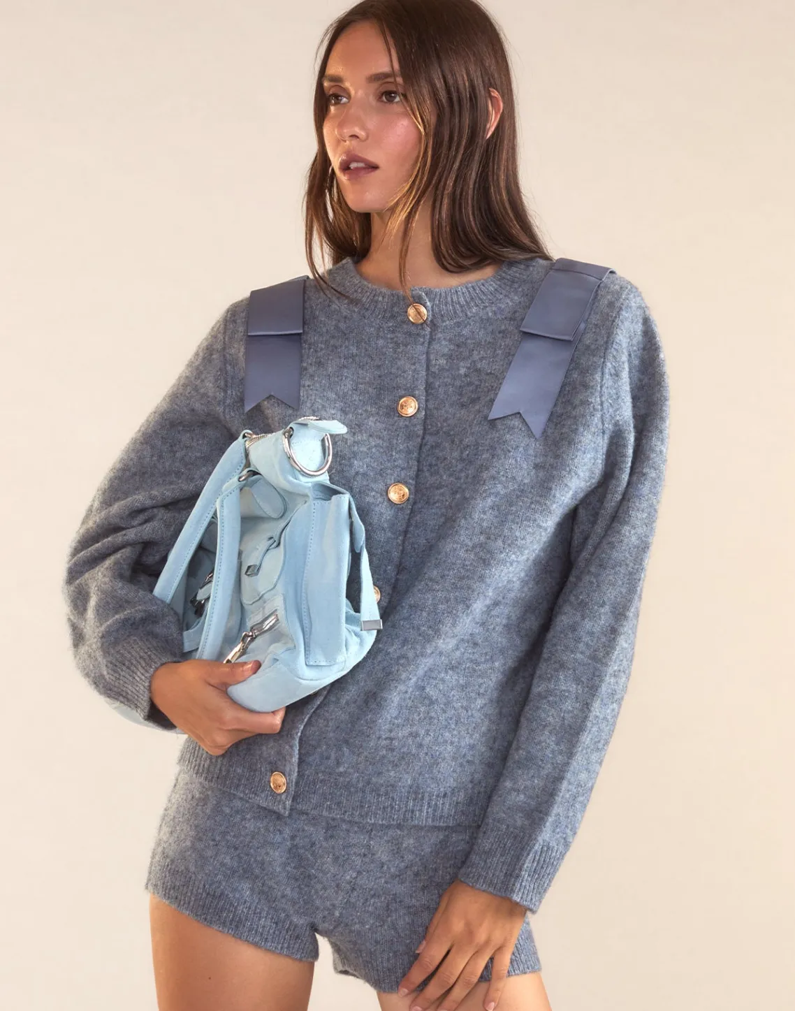 Cynthia Rowley Ivy Wool Cardigan Denim Discount