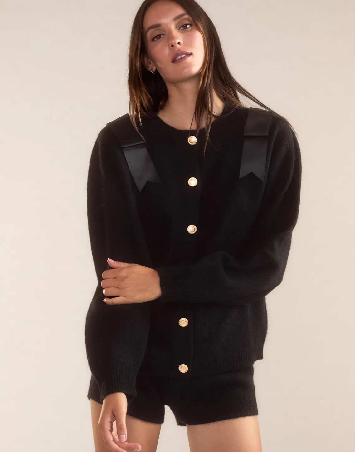 Cynthia Rowley Ivy Wool Knit Short BLACK Best