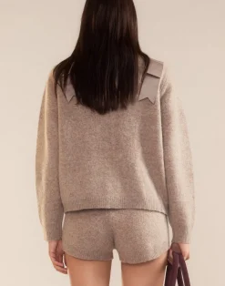 Cynthia Rowley Ivy Wool Knit Short CAMEL Outlet